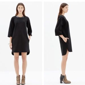 Madewell Leather Trim Ponte little black dress S
